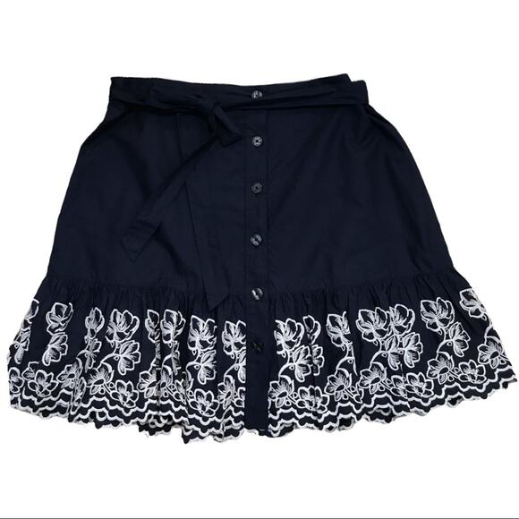 NWT Draper James Eyelet Tiered Navy Skirt Cotton sz 12 - Picture 6 of 13